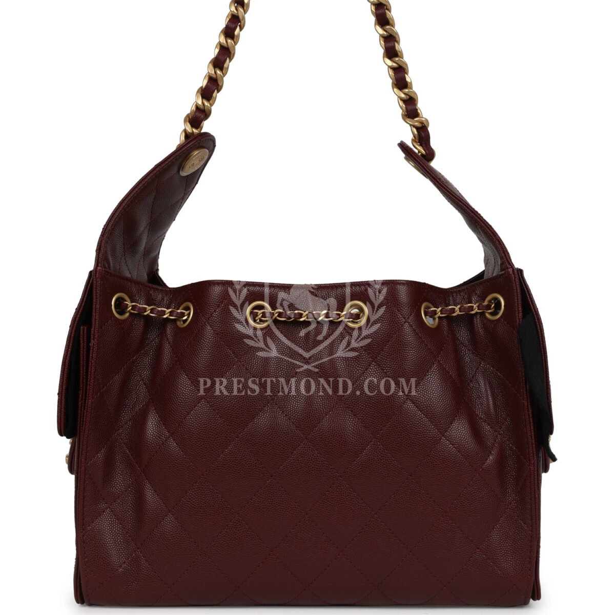 Chanel Small 25 Hobo Bag Burgundy Caviar Antique Gold Hardware — изображение 4