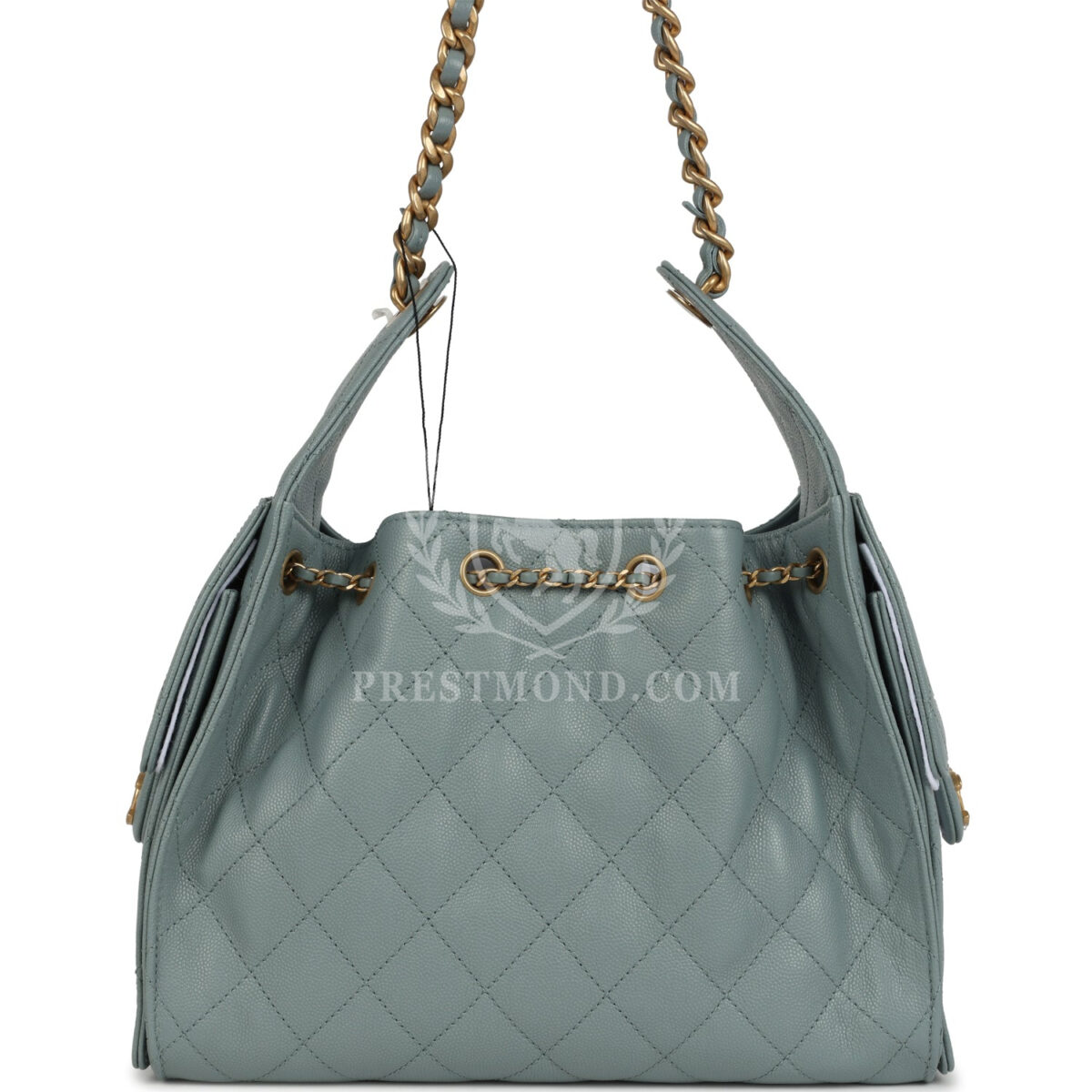 Chanel Small 25 Hobo Bag Green Caviar Antique Gold Hardware — изображение 4