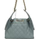 Chanel Small 25 Hobo Bag Green Caviar Antique Gold Hardware