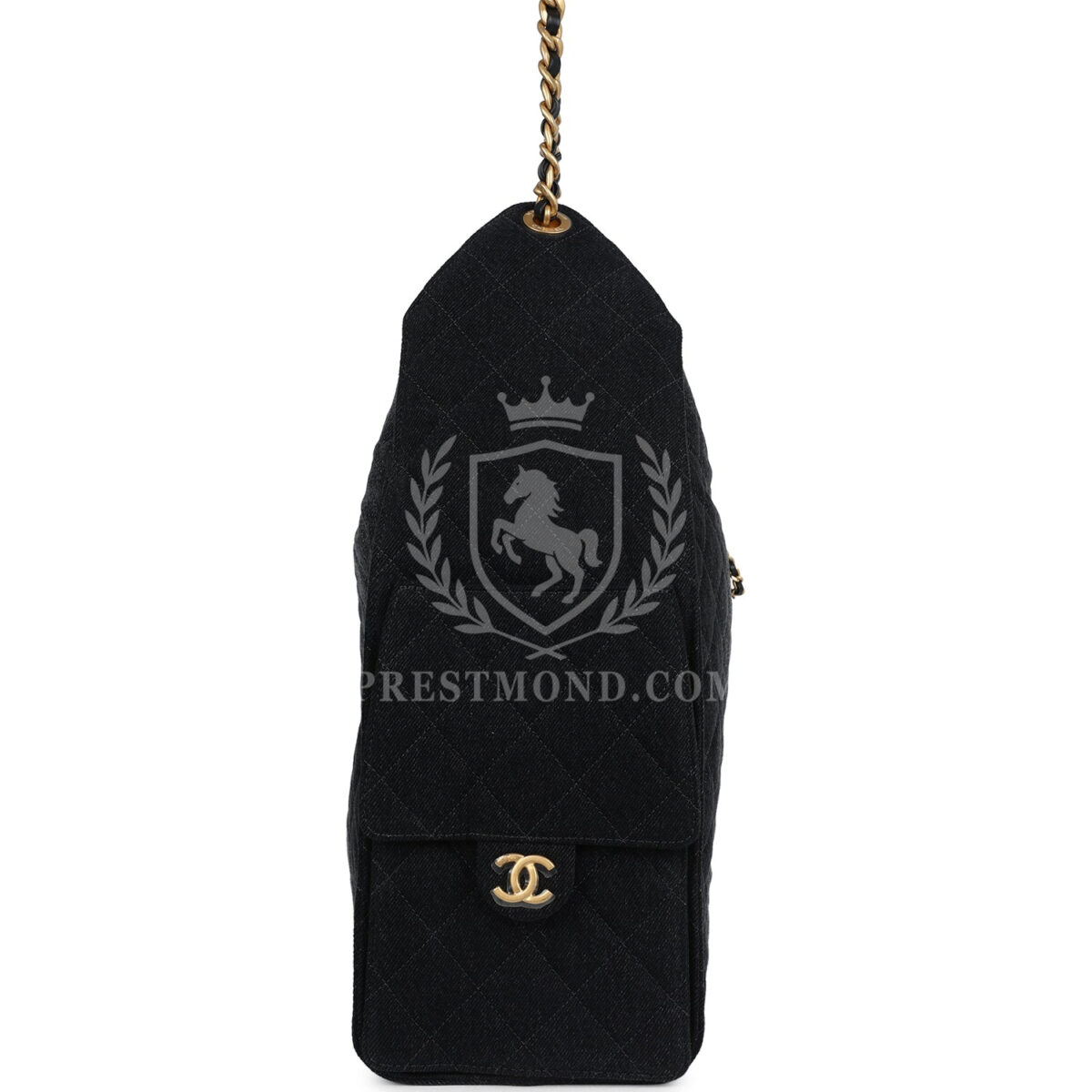 Chanel Large 25 Hobo Bag Black Washed Denim Antique Gold Hardware — изображение 3