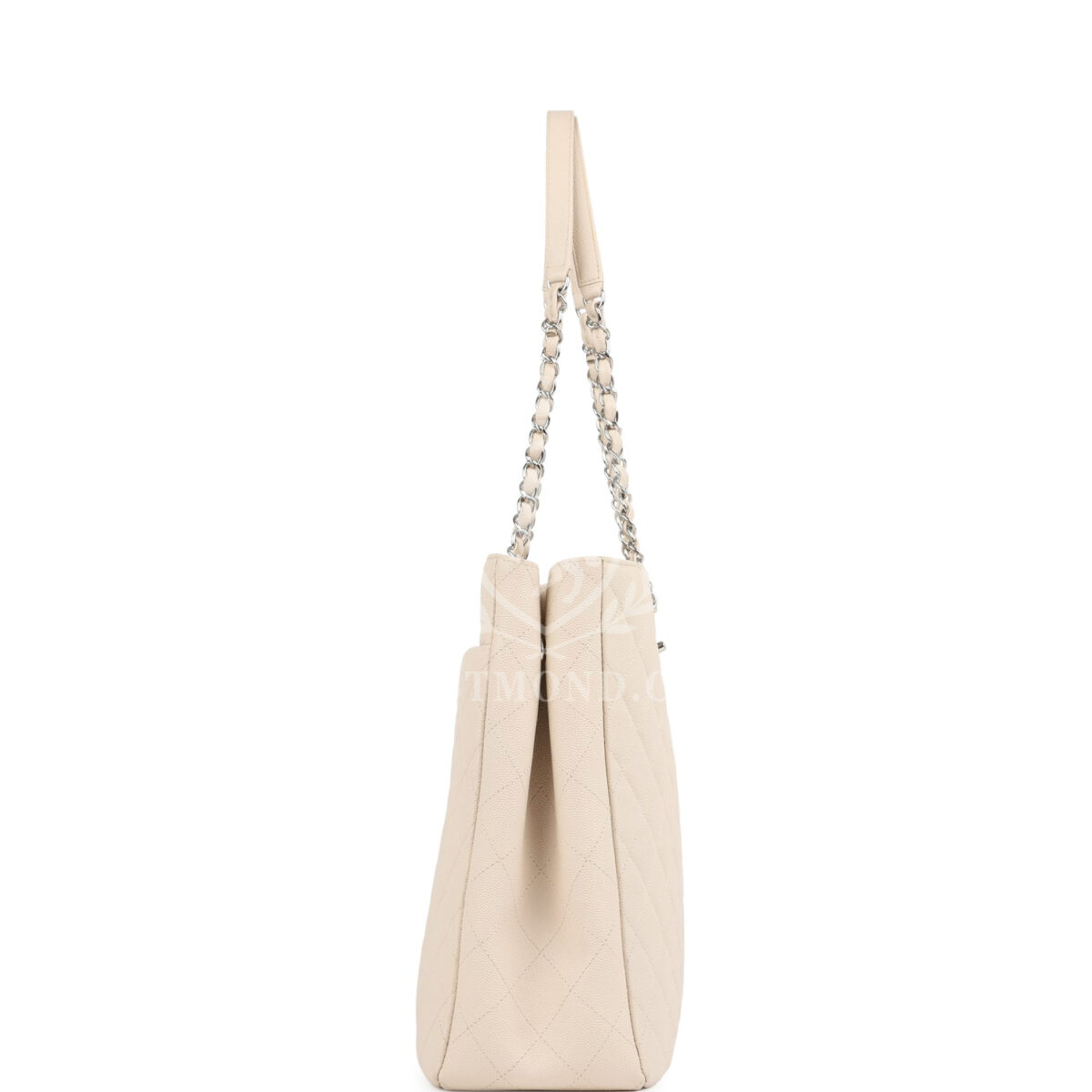 Chanel Large Classic CC Shopping Tote Bag Light Beige Caviar Silver Hardware — изображение 3