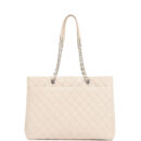 Chanel Large Classic CC Shopping Tote Bag Light Beige Caviar Silver Hardware