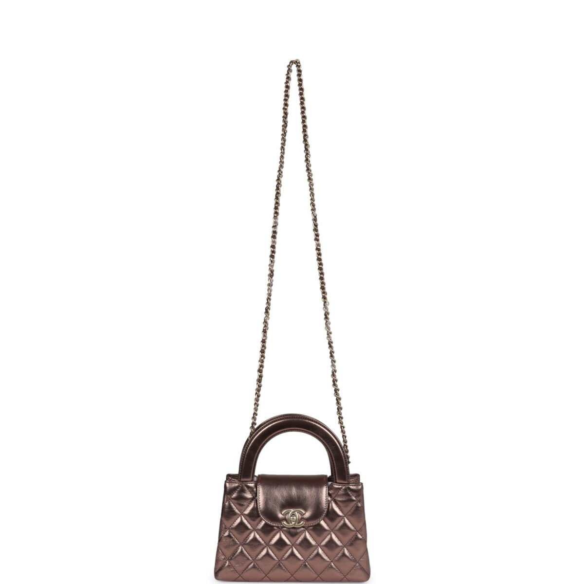 Chanel Small Kelly Shopper Metallic Bronze Calfskin Brushed Gold Hardware — изображение 7