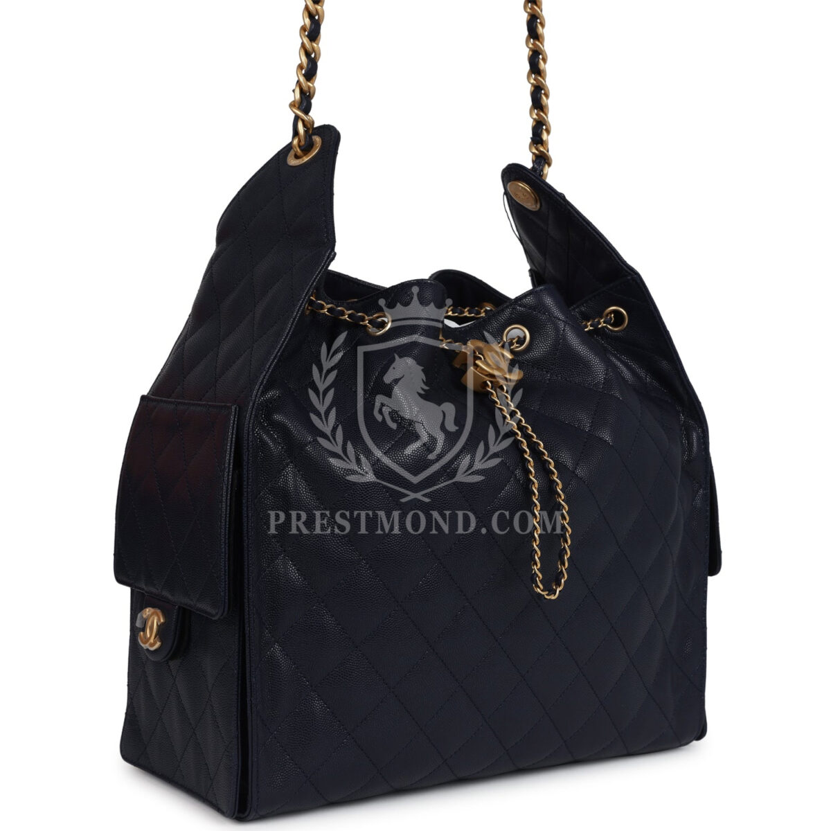 Chanel Medium 25 Hobo Bag Dark Navy Caviar Antique Gold Hardware — изображение 2
