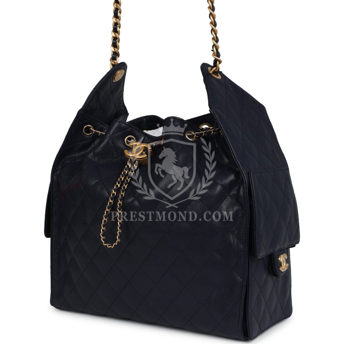 Chanel Medium 25 Hobo Bag Dark Navy Caviar Antique Gold Hardware — изображение 5