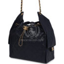 Chanel Medium 25 Hobo Bag Dark Navy Caviar Antique Gold Hardware