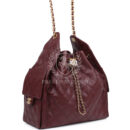 Chanel Medium 25 Hobo Bag Burgundy Caviar Antique Gold Hardware