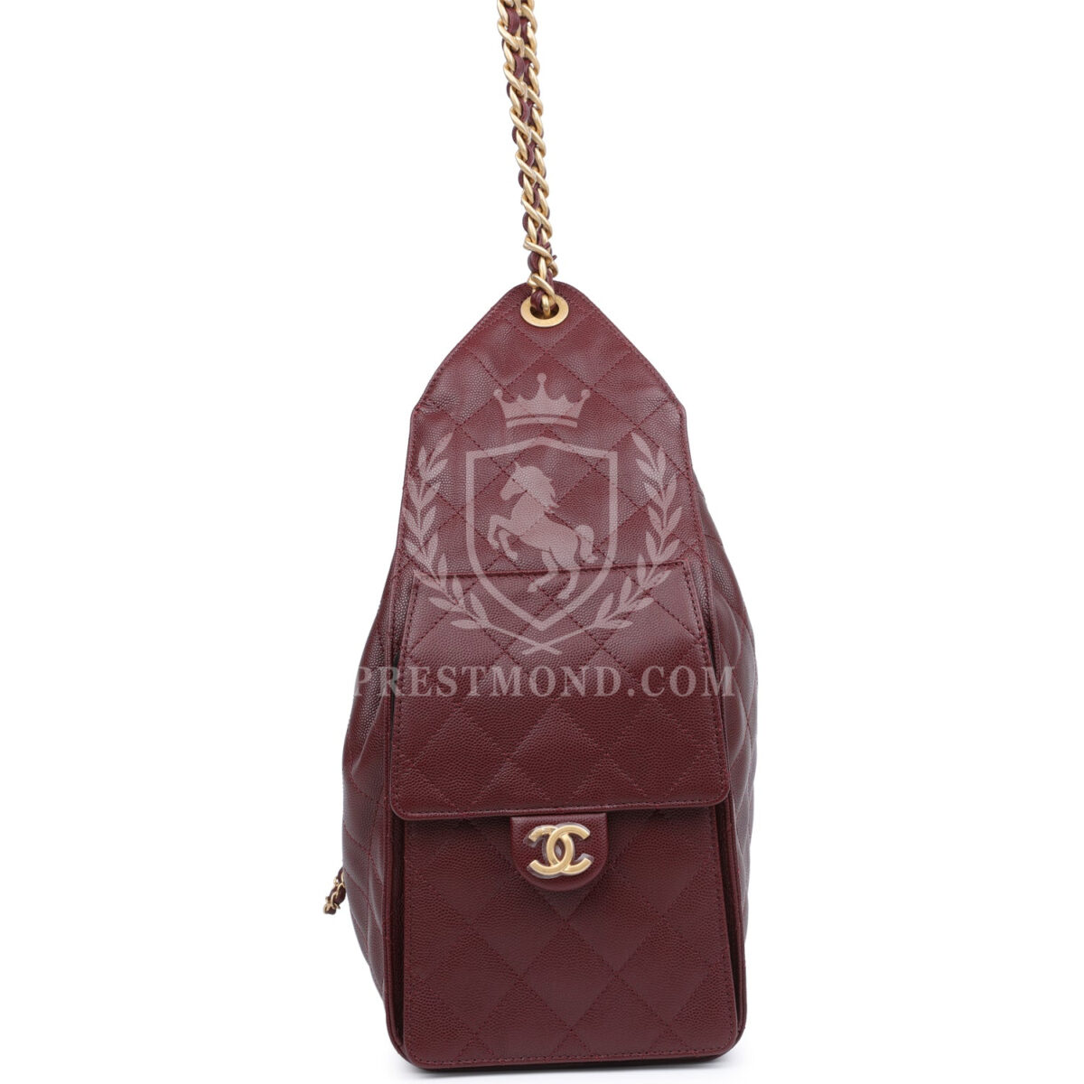 Chanel Medium 25 Hobo Bag Burgundy Caviar Antique Gold Hardware — изображение 3
