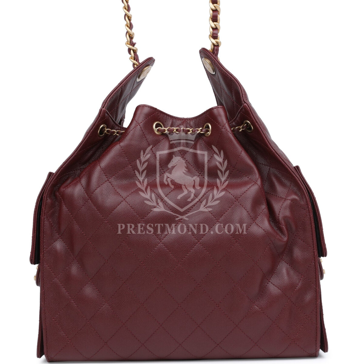 Chanel Medium 25 Hobo Bag Burgundy Caviar Antique Gold Hardware — изображение 4