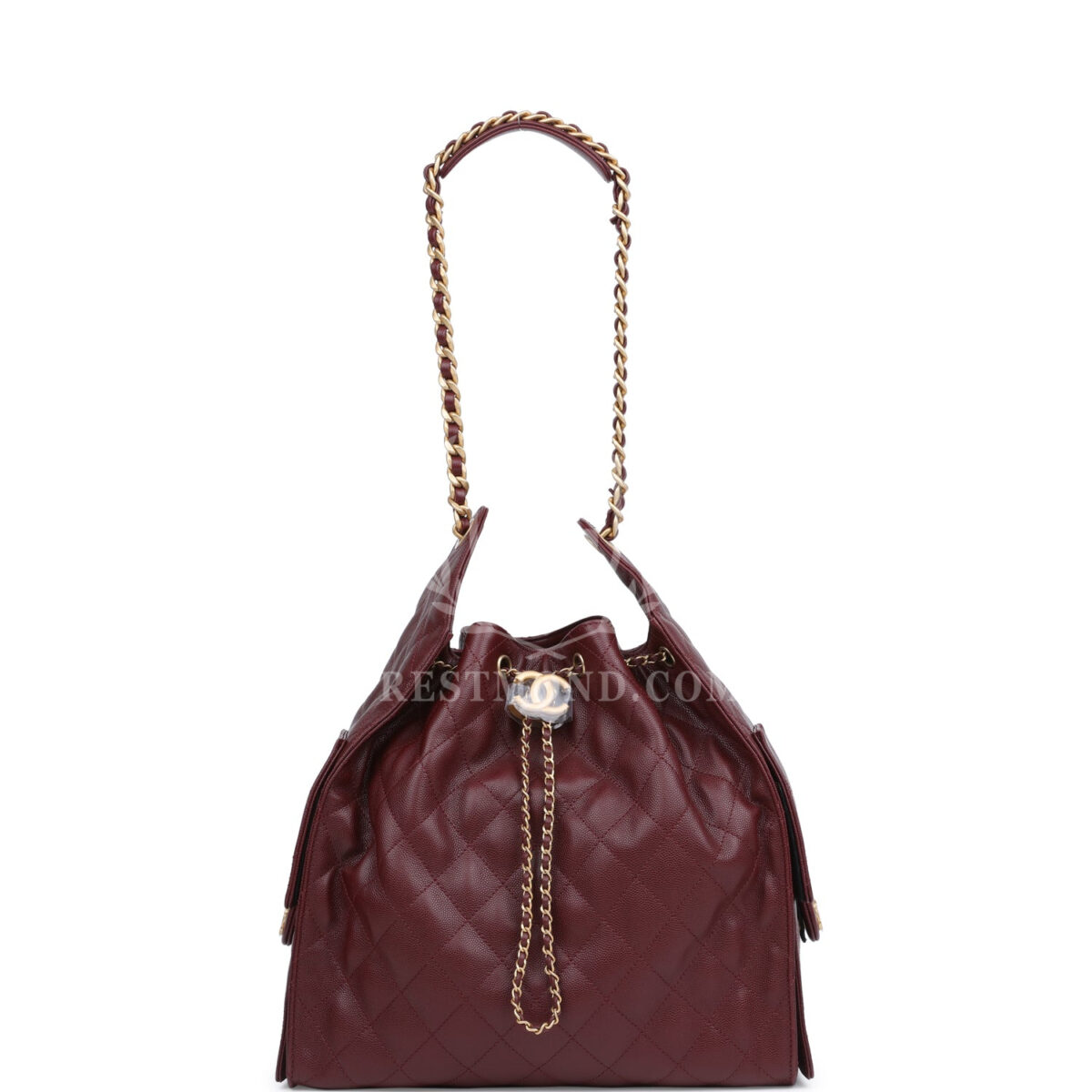Chanel Medium 25 Hobo Bag Burgundy Caviar Antique Gold Hardware — изображение 7
