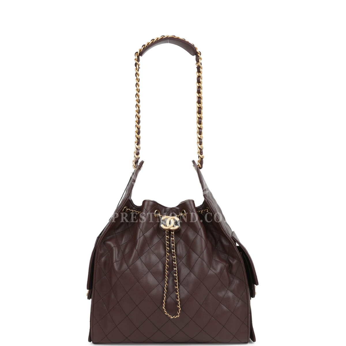Chanel Medium 25 Hobo Bag Dark Brown Caviar Antique Gold Hardware — изображение 7