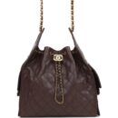 Chanel Medium 25 Hobo Bag Dark Brown Caviar Antique Gold Hardware