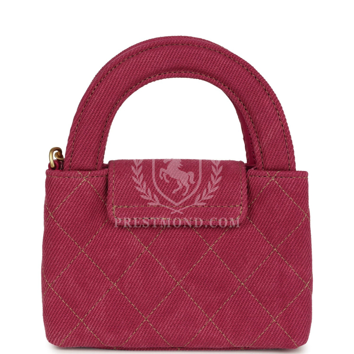 Chanel Nano Kelly Shopper Fuchsia Washed Denim Brushed Gold Hardware — изображение 4