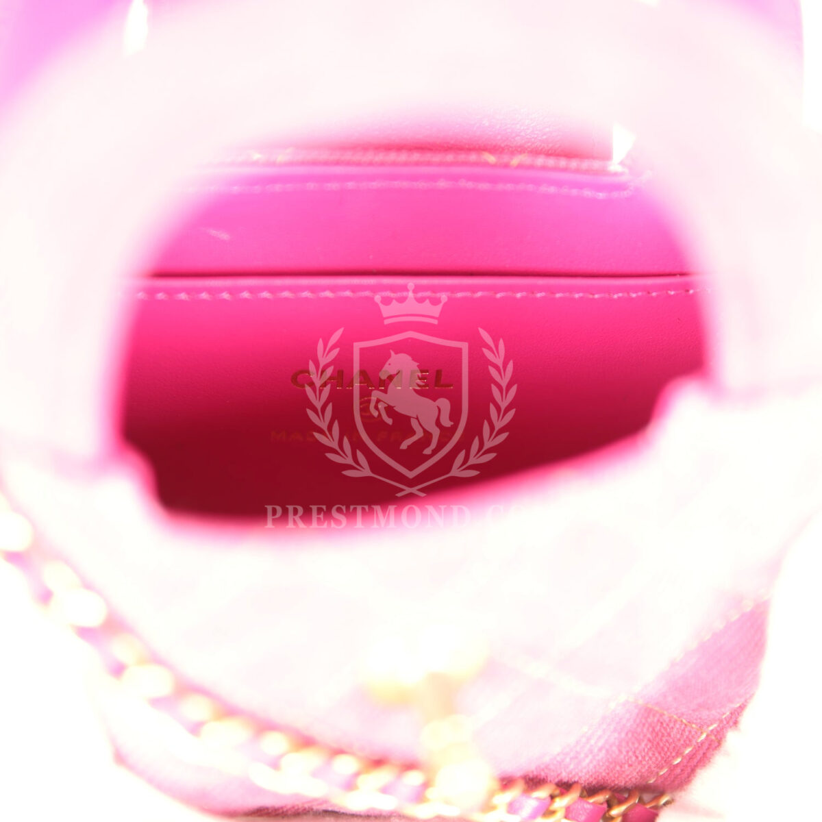 Chanel Nano Kelly Shopper Fuchsia Washed Denim Brushed Gold Hardware — изображение 9