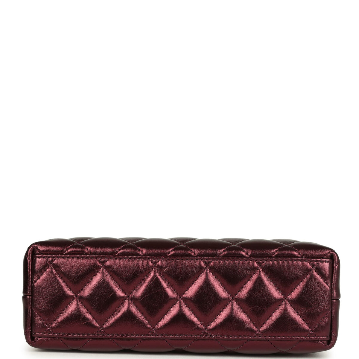 Chanel Small Kelly Shopper Metallic Burgundy Calfskin Brushed Gold Hardware — изображение 6