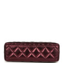 Chanel Small Kelly Shopper Metallic Burgundy Calfskin Brushed Gold Hardware
