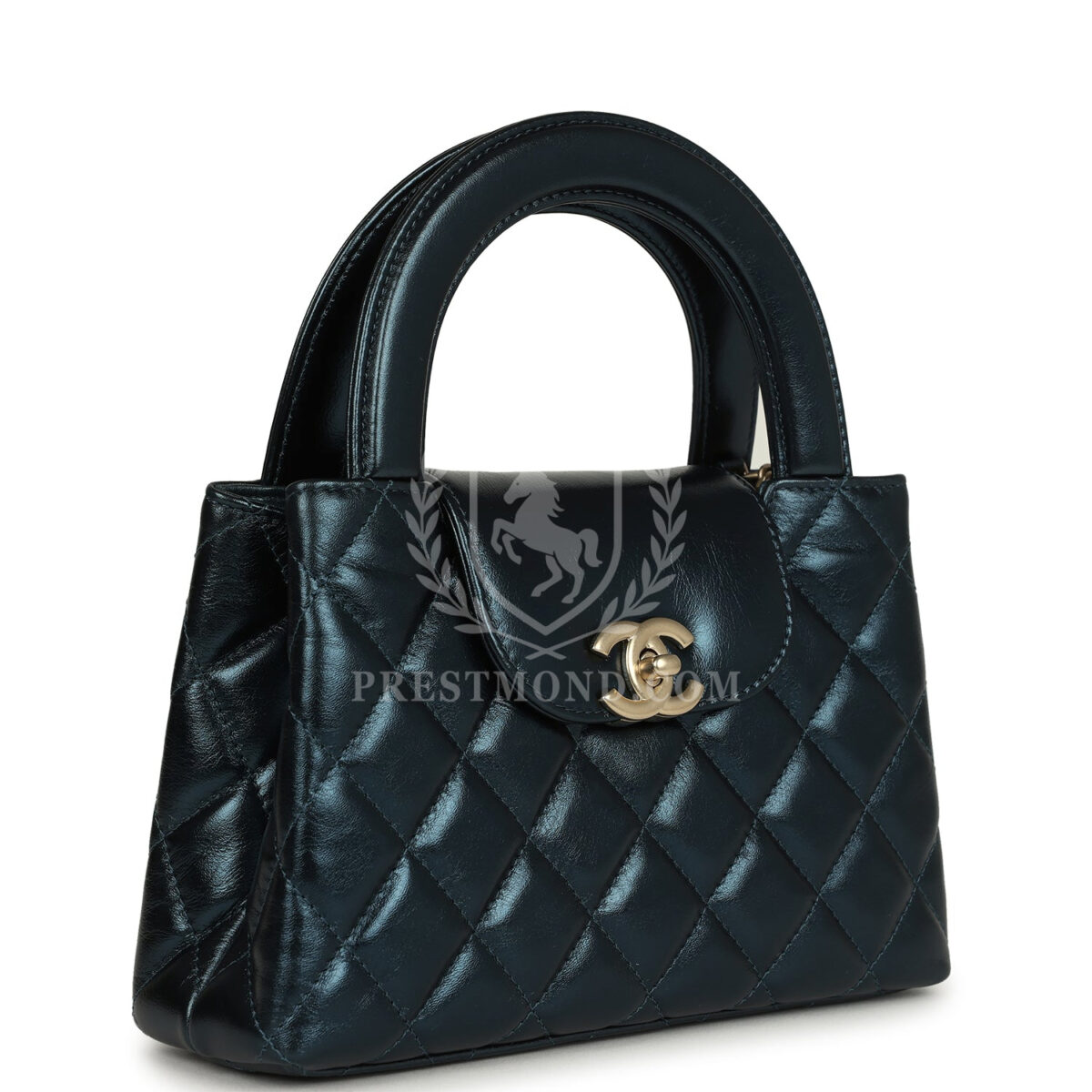 Chanel Small Kelly Shopper Metallic Blue Calfskin Brushed Gold Hardware — изображение 2