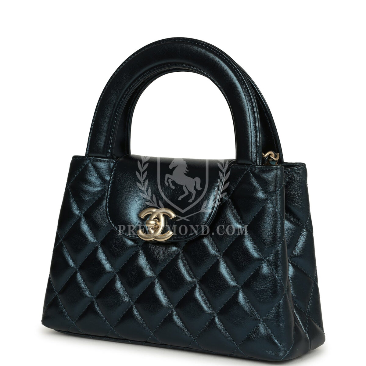 Chanel Small Kelly Shopper Metallic Blue Calfskin Brushed Gold Hardware — изображение 5