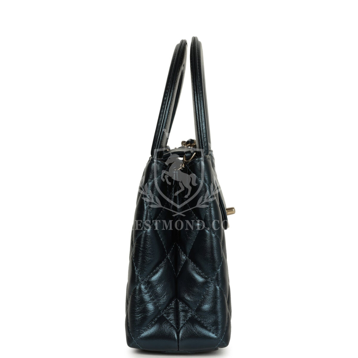 Chanel Small Kelly Shopper Metallic Blue Calfskin Brushed Gold Hardware — изображение 3