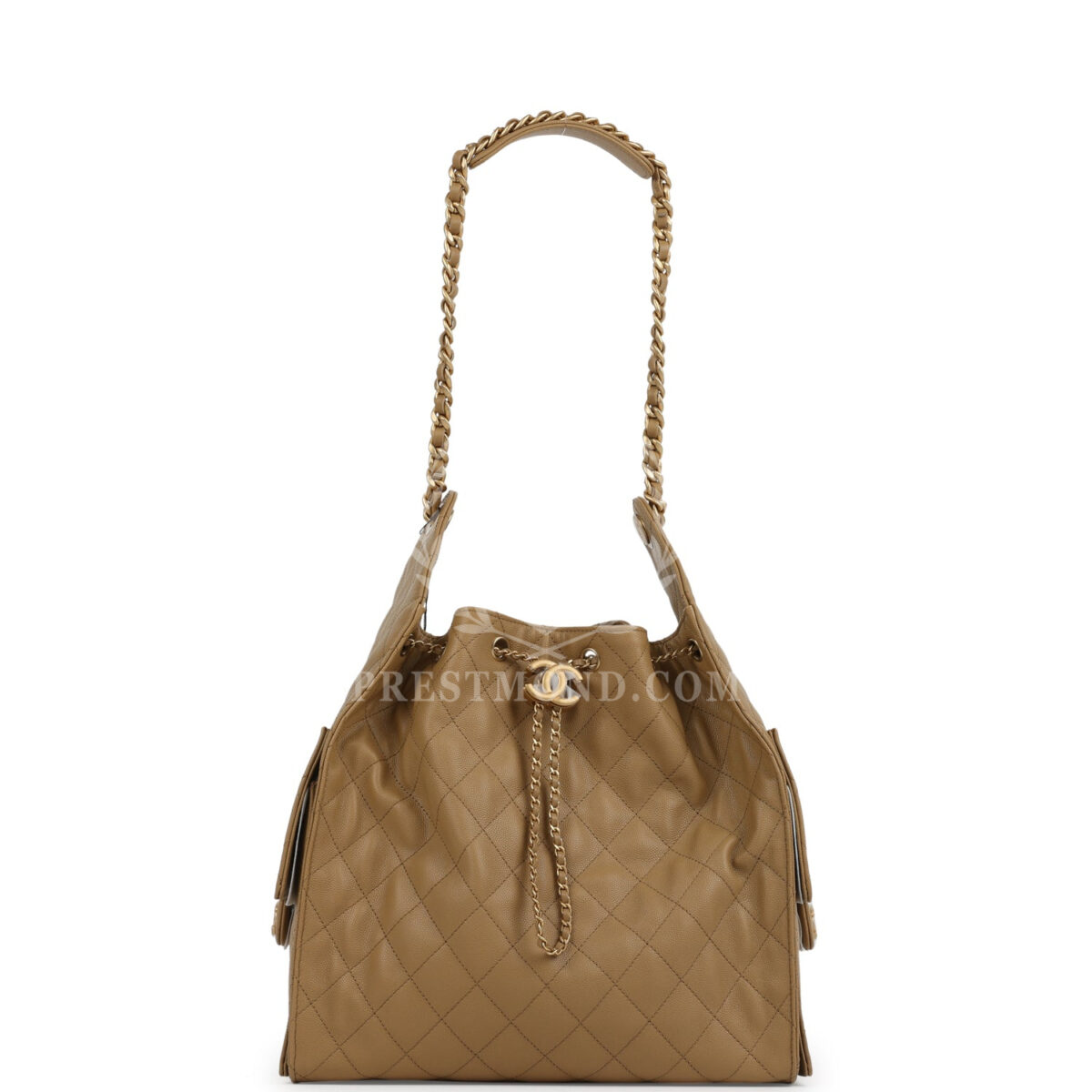 Chanel Medium 25 Hobo Bag Dark Beige Caviar Antique Gold Hardware — изображение 7