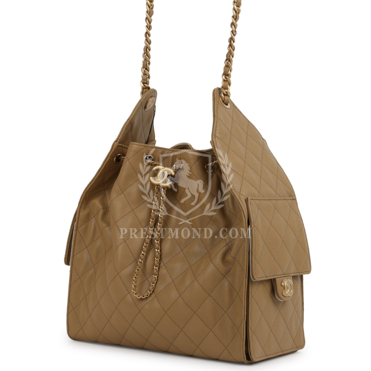Chanel Medium 25 Hobo Bag Dark Beige Caviar Antique Gold Hardware — изображение 5
