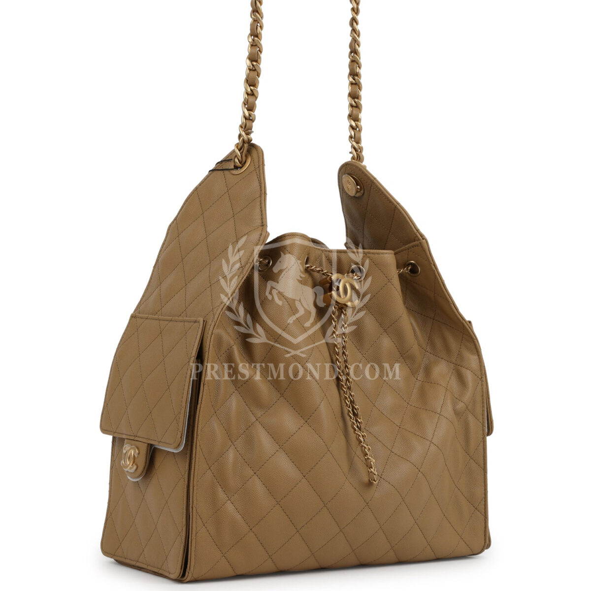 Chanel Medium 25 Hobo Bag Dark Beige Caviar Antique Gold Hardware — изображение 2