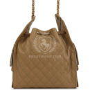 Chanel Medium 25 Hobo Bag Dark Beige Caviar Antique Gold Hardware