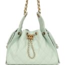 Chanel Small 25 Hobo Bag Light Green Caviar Antique Gold Hardware
