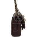 Chanel Nano Classic Double Flap Bag Charm Dark Brown Lambskin Light Gold Hardware