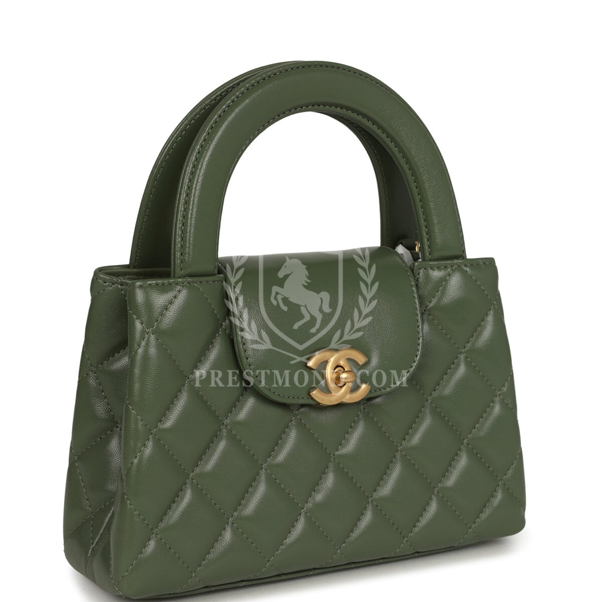 Chanel Small Kelly Shopper Khaki Shiny Aged Calfskin Brushed Gold Hardware — изображение 2
