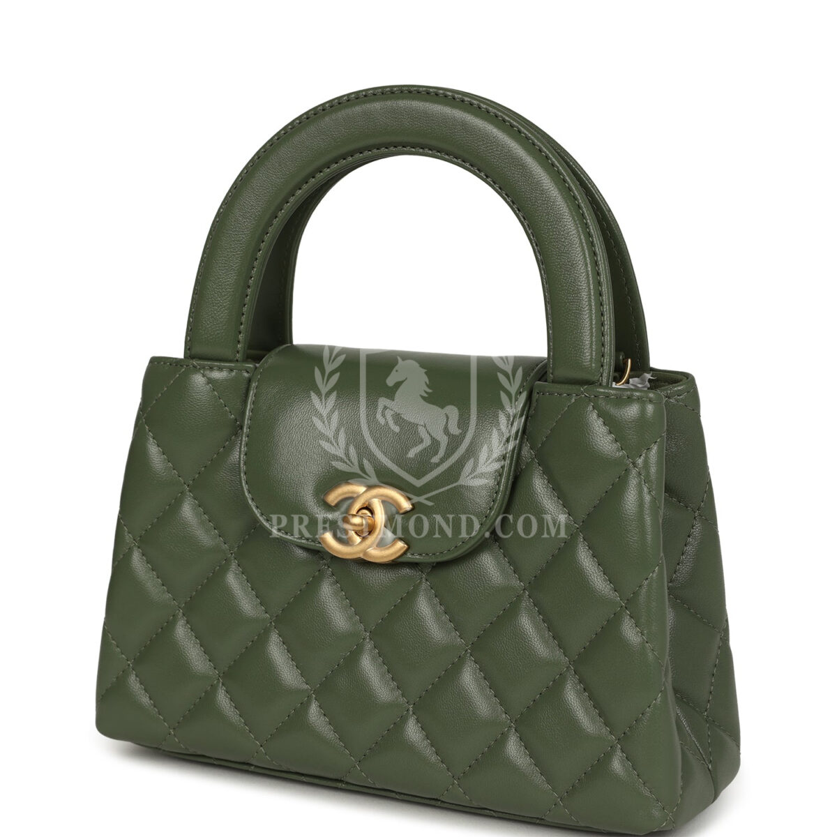 Chanel Small Kelly Shopper Khaki Shiny Aged Calfskin Brushed Gold Hardware — изображение 5