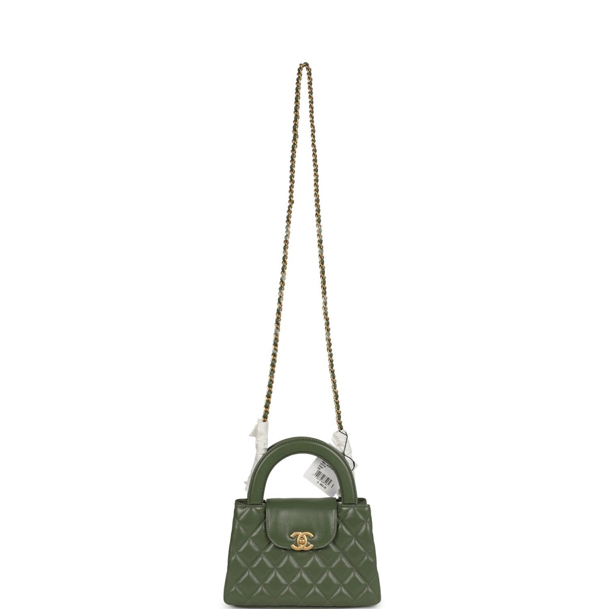 Chanel Small Kelly Shopper Khaki Shiny Aged Calfskin Brushed Gold Hardware — изображение 7