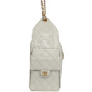 Chanel Medium 25 Hobo Bag Light Grey Caviar Antique Gold Hardware