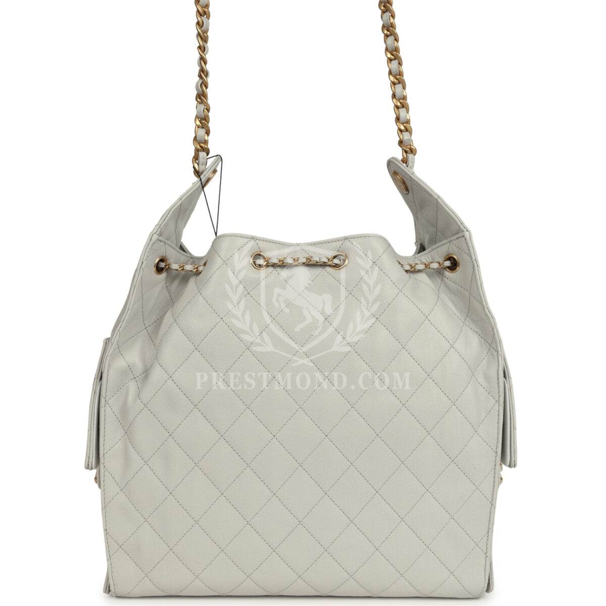 Chanel Medium 25 Hobo Bag Light Grey Caviar Antique Gold Hardware — изображение 5