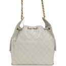 Chanel Medium 25 Hobo Bag Light Grey Caviar Antique Gold Hardware