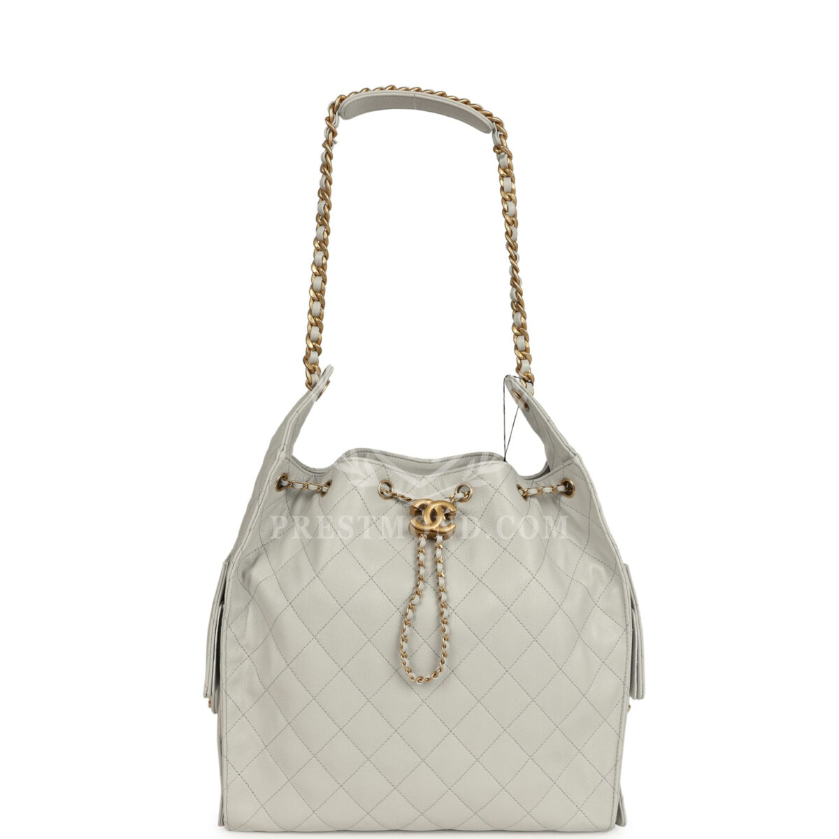 Chanel Medium 25 Hobo Bag Light Grey Caviar Antique Gold Hardware — изображение 6