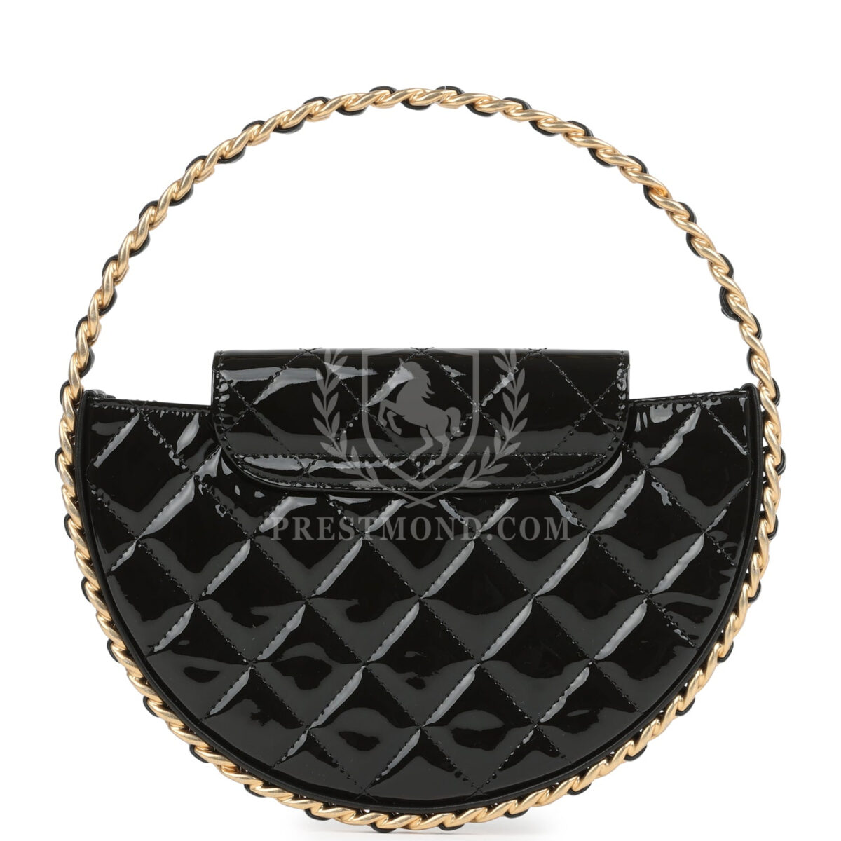 Chanel Hoop Bag Black Patent Leather Gold Hardware — изображение 4