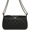 Chanel Small CC Shoulder Bag Black Lambskin Light Gold Hardware