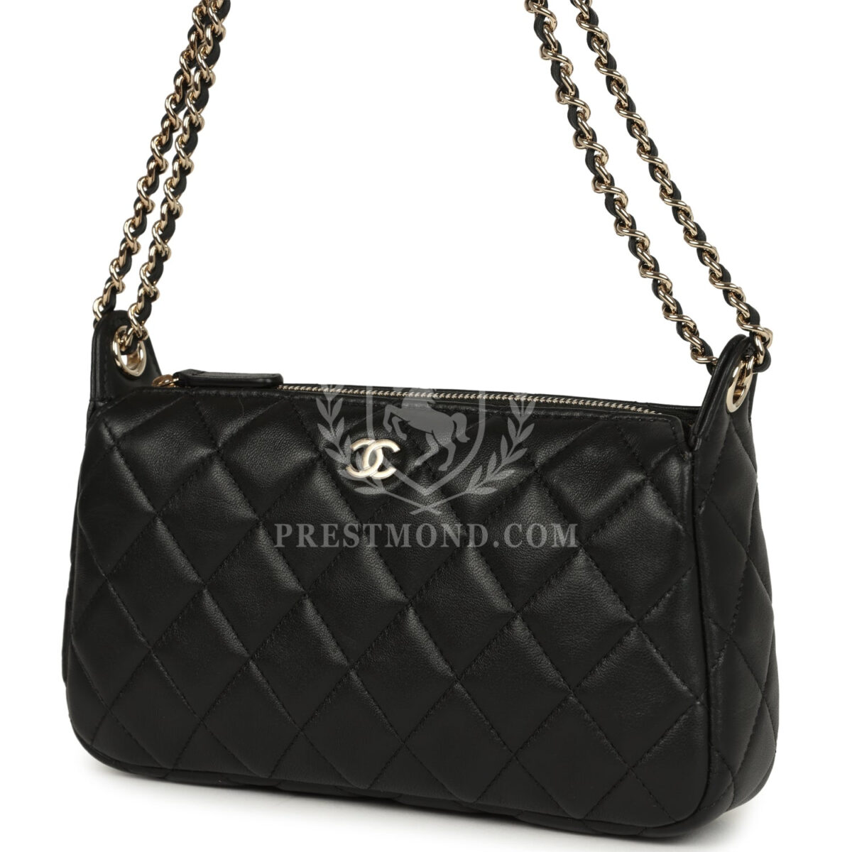 Chanel Small CC Shoulder Bag Black Lambskin Light Gold Hardware — изображение 4