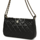 Chanel Small CC Shoulder Bag Black Lambskin Light Gold Hardware