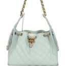 Chanel Small 25 Hobo Bag Light Blue Caviar Antique Gold Hardware