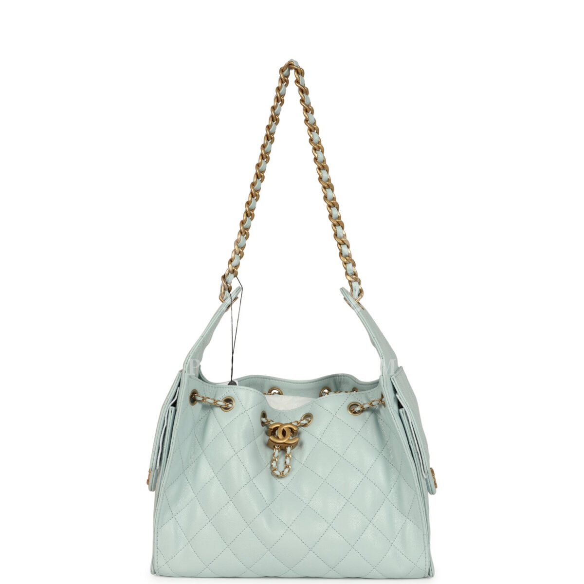 Chanel Small 25 Hobo Bag Light Blue Caviar Antique Gold Hardware — изображение 6