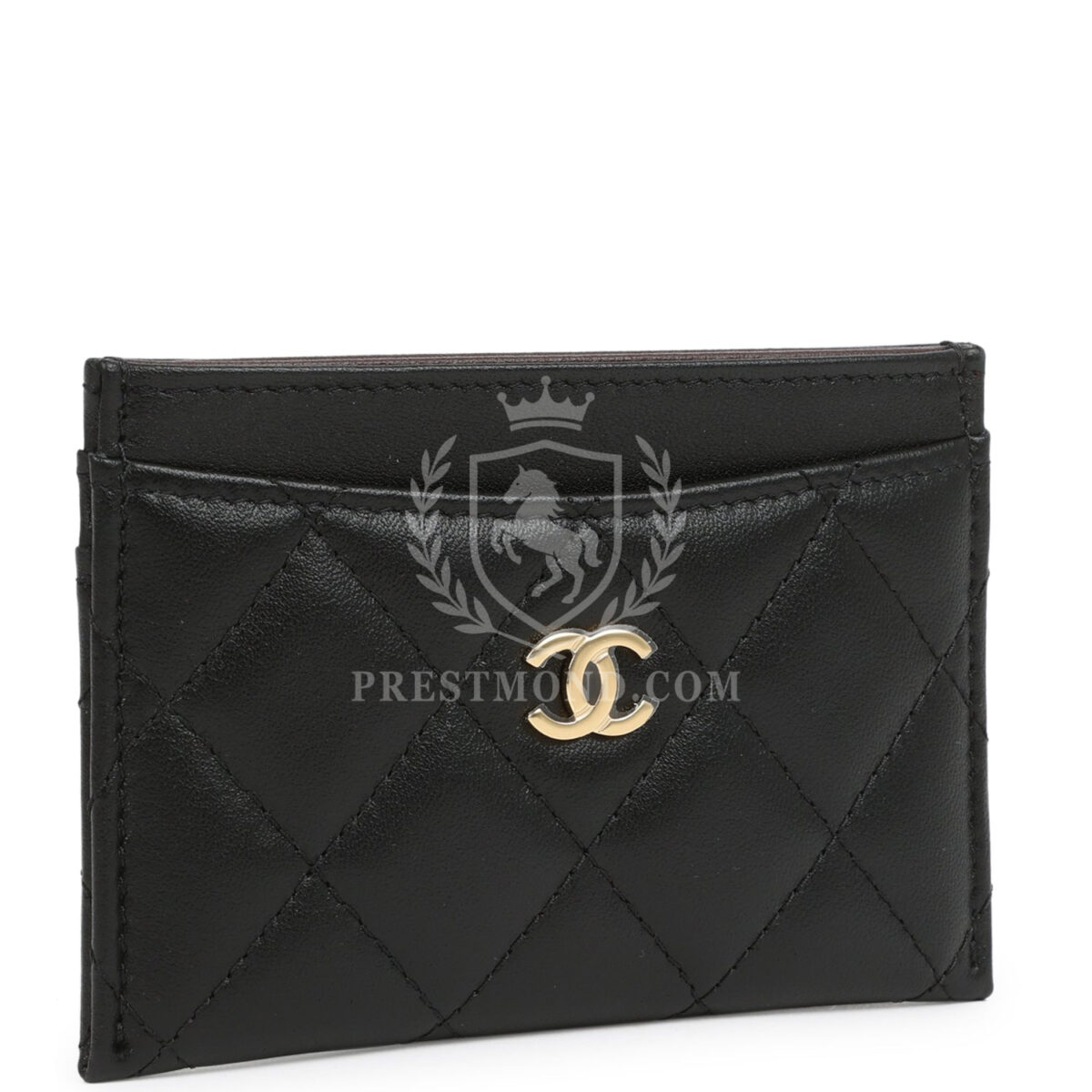 Chanel Classic Card Holder Wallet Black Lambskin Light Gold Hardware — изображение 2