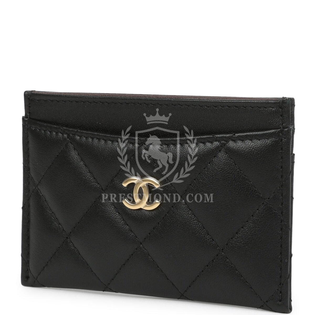 Chanel Classic Card Holder Wallet Black Lambskin Light Gold Hardware — изображение 4
