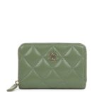 Chanel Classic Zipped Coin Purse Wallet Khaki Shiny Caviar Light Gold Hardware