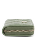Chanel Classic Zipped Coin Purse Wallet Khaki Shiny Caviar Light Gold Hardware