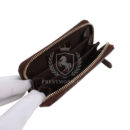 Chanel Classic Zipped Coin Purse Wallet Dark Brown Shiny Caviar Light Gold Hardware