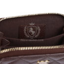 Chanel Classic Zipped Coin Purse Wallet Dark Brown Shiny Caviar Light Gold Hardware