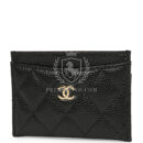Chanel Classic Card Holder Wallet Black Caviar Gold Hardware