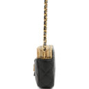 Chanel Double Touch Phone Holder with Chain Black & Brown Shiny Lambskin and Suede Brushed Gold Hardware